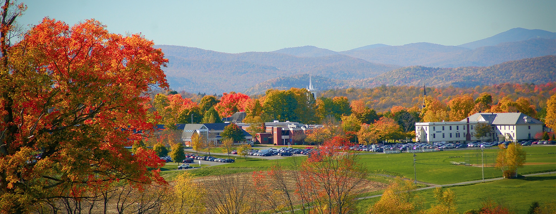 Vermont Tech Randolph Center campus, landscape, autumn leaves, beautiful, mountains, landscape