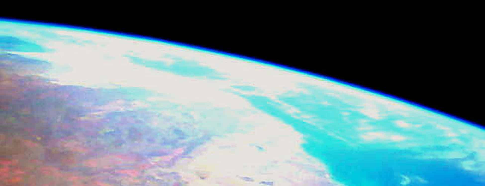 photo of earth from space, cubesat