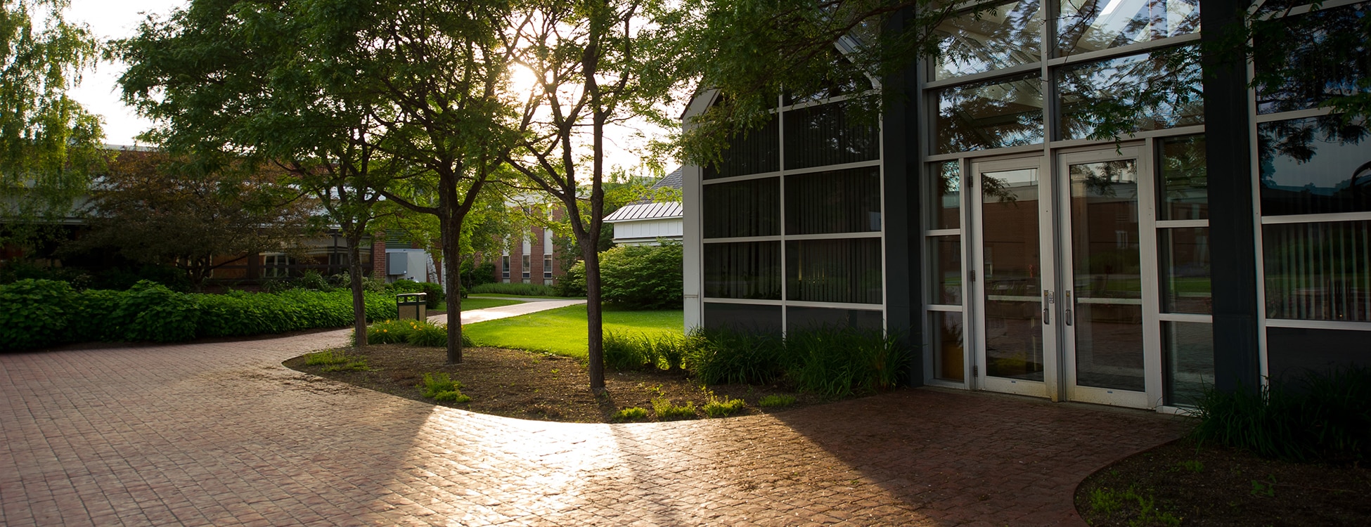 Randolph Center campus, Administration building, sunset, plaza, patio