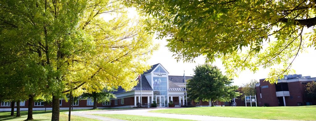 Vermont Tech, Administration building, Randolph Center campus, trees