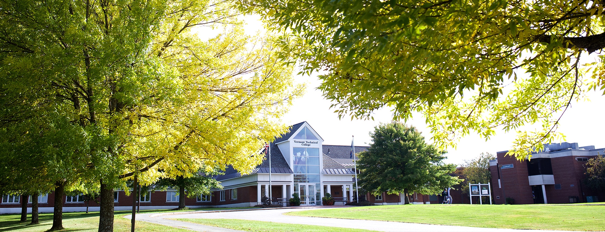 Vermont Tech, Administration building, Randolph Center campus, trees