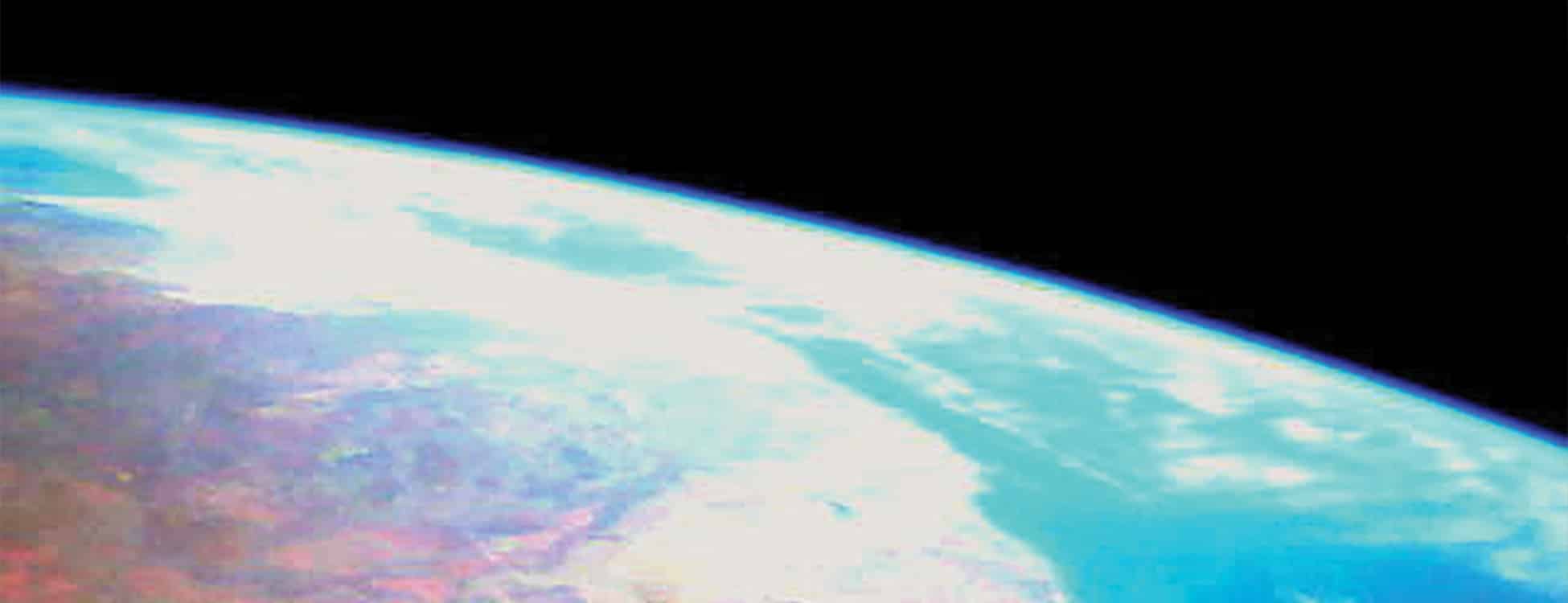 photo of earth from space, cubesat