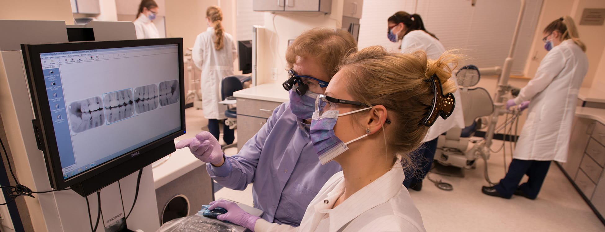 Dental hygiene, female students, xray, laboratory