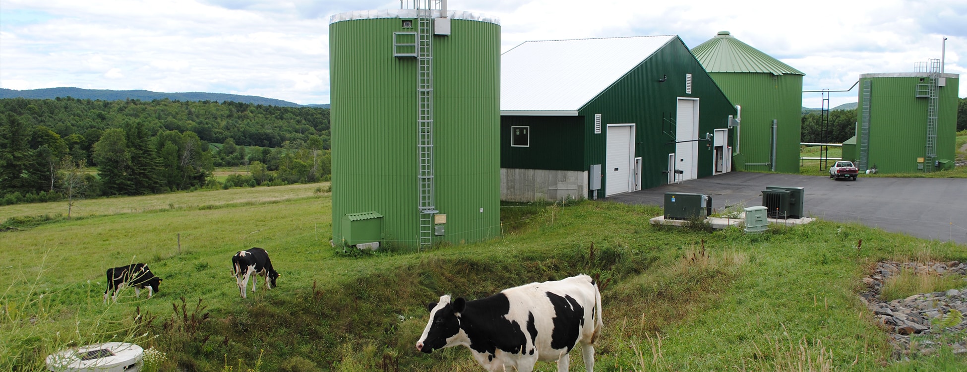 Vermont Tech's digester, cows, Randolph Center campus