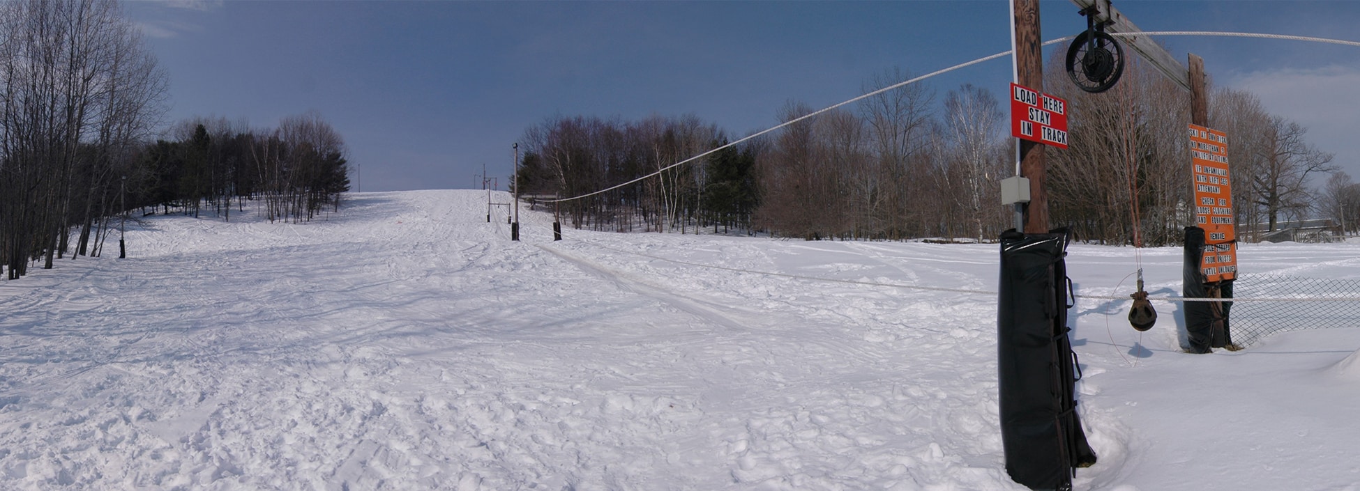 winter, ski hill, Randolph Center campus, rope tow