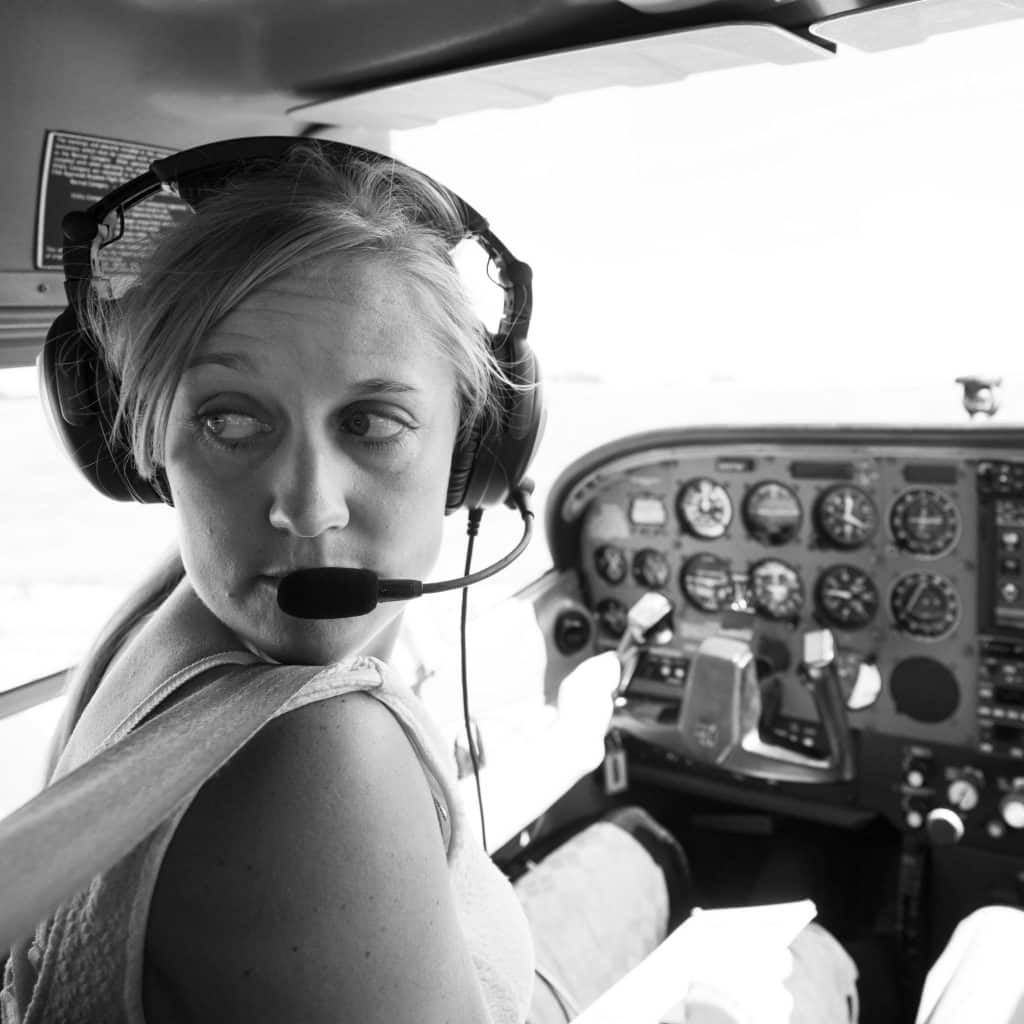 Female student, pilot, Jamie Heiam, professional pilot technology, flying