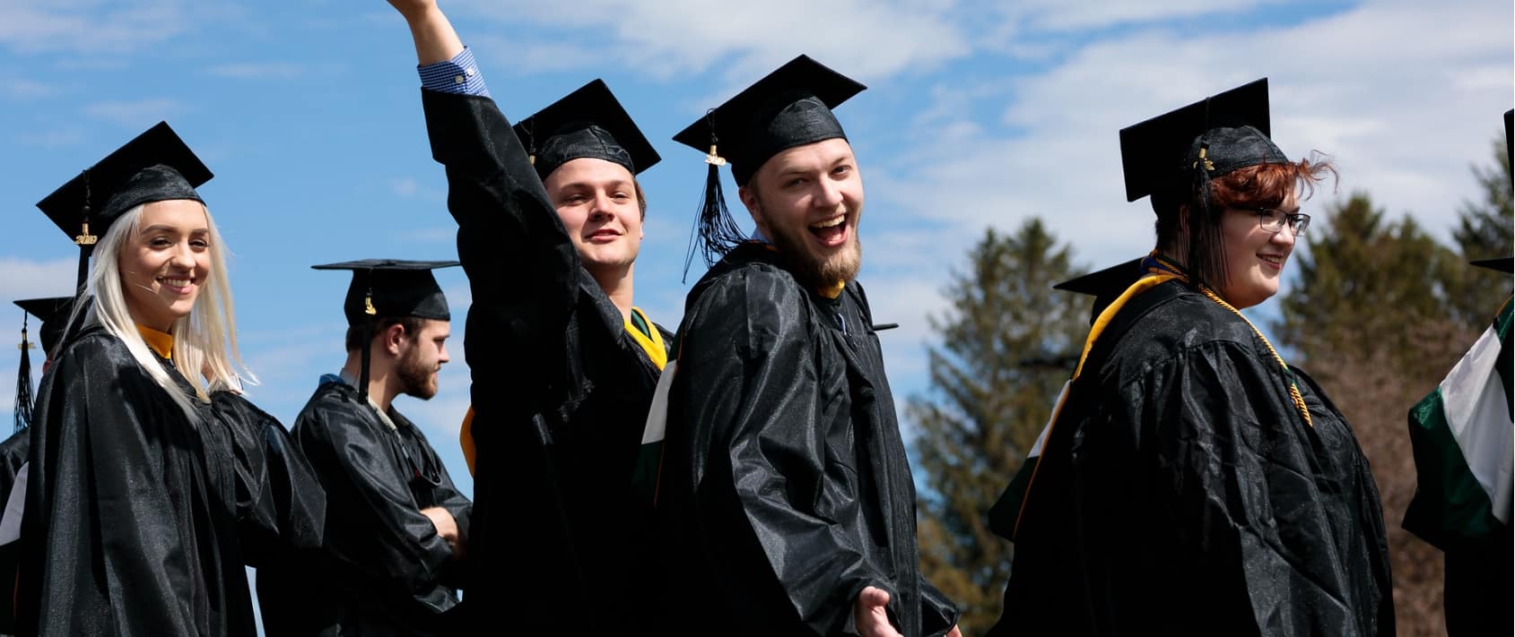 commencement, graduation, smiling, students talking