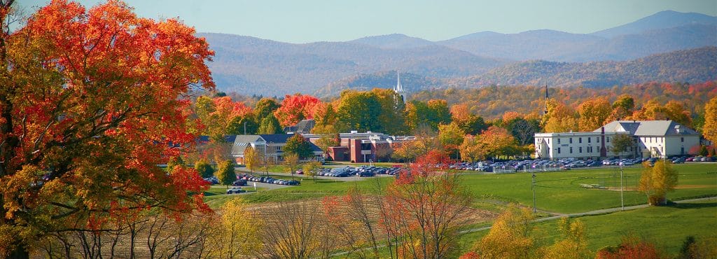 Randolph Center campus, autumn leaves, landscape, beautiful