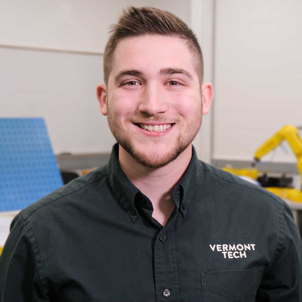 Male student, Tyler Wright, mechanical engineering technology