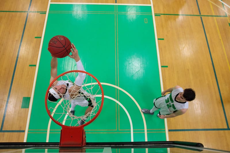 Basketball, hoop, dunk, students, knights