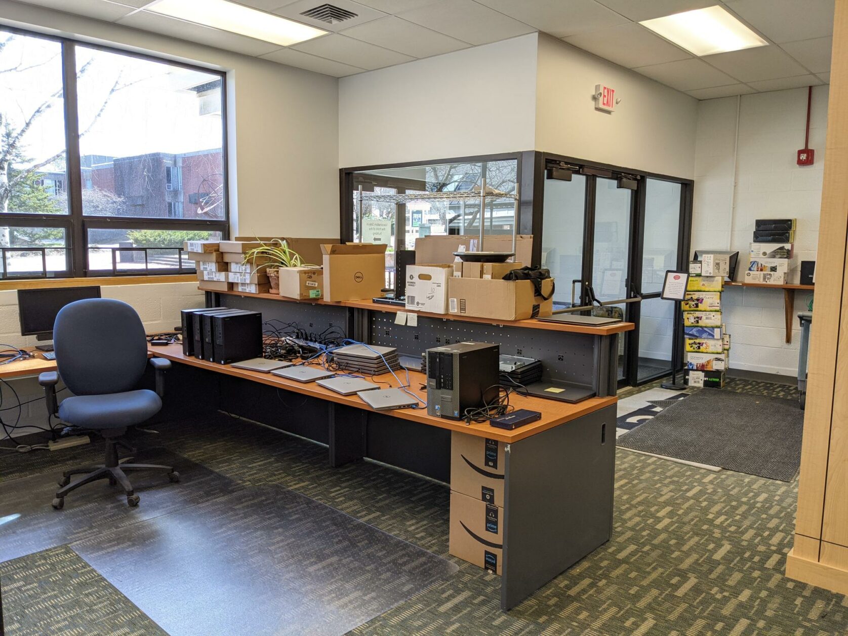 An interior view of the recently renovated IT space, formerly the bookstore location in Judd