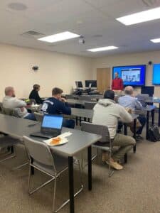 alumni volunteer their time to return to campus for lunch and learn event